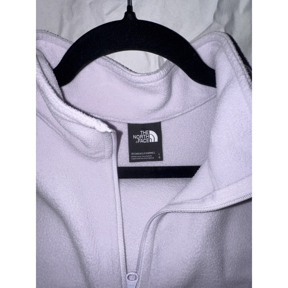The North Face‎ Women's Light Purple Fleece 1/4 Zip Pullover Sweater Size L - Picture 2 of 3